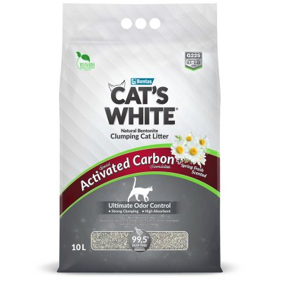 Наполнитель для кошачьего туалета CAT'S WHITE Spring Fresh комкующийся с аром. Весенней свеж-ти, 10л