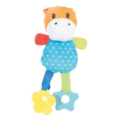 Игрушка для собак ZOLUX Радужный бегемот плюшевая с пищалкой и элементами EVA, оранжевый 24,5см