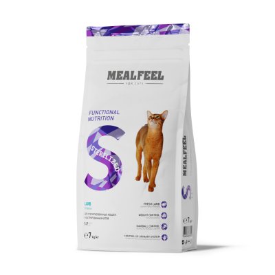 Mealfeel Sterilized Сухой корм для стерилизованных кошек, с ягненком, 7 кг
