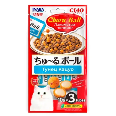 INABA CIAO Лакомство-топпинг Тунец Кацуо для кошек, 3х10 гр.