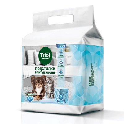 Пеленки впитывающие TRIOL серия Hygiene 40х50см, 24шт