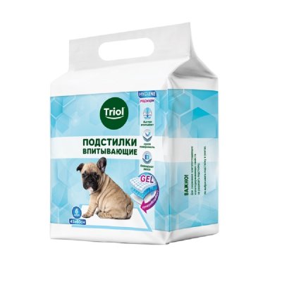 Пеленки впитывающие TRIOL серия Hygiene 45х60см, 6шт