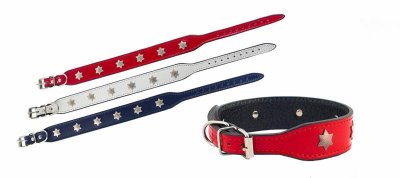 Ошейники, шлейки Yami Yami амуниция Ошейник "Брайт-шериф", 2 слоя, фигурный, 25-31см, синий (25-31 см)