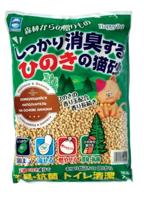 Japan Premium Pet Наполнитель древесный комкующийся для кошачьего туалета, 7л, с ароматом хиноки