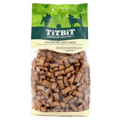 TiTBiT Лакомство Подушечки с обсыпкой из рубца говяжьего для собак, 370 гр.