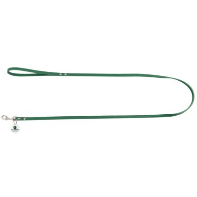 Поводок для собак Mr.Kranch из натуральной кожи с QR-адресником, зеленый 130см 10мм