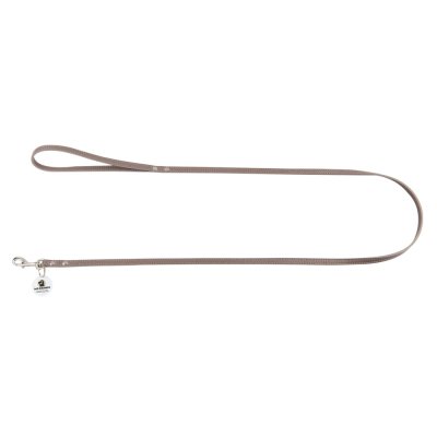 Поводок для собак Mr.Kranch из натуральной кожи с QR-адресником, бежевый 130см 10мм