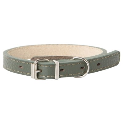 Ошейник для собак Mr.Kranch из натуральной кожи прямой, оливковый 48-60см