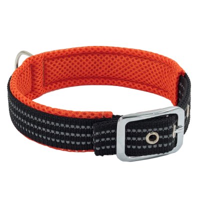 Каскад Ошейник нейлоновый с мягкой подкладкой для собак, обхват шеи 27-35 см, 20 мм, оранжевый