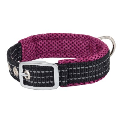Каскад Ошейник нейлоновый с мягкой подкладкой для собак, обхват шеи 39-45 см, 25 мм, фиолетовый