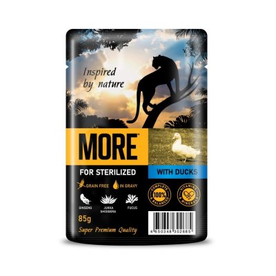 Корм для кошек MORE для стерилизованных, утка в соусе пауч 85г