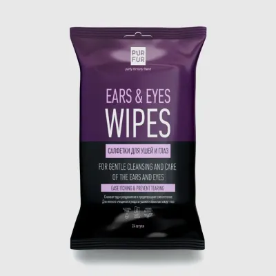 PUR FUR Влажные салфетки для глаз и ушей, 24 шт.