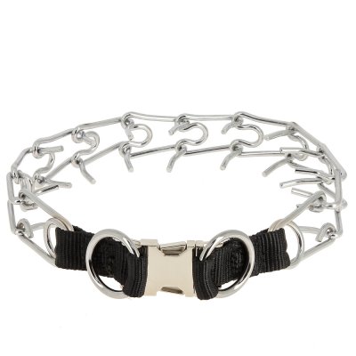 Каскад Ошейник строгий для собак, обхват шеи 59 см, ширина 2 см, серебряный