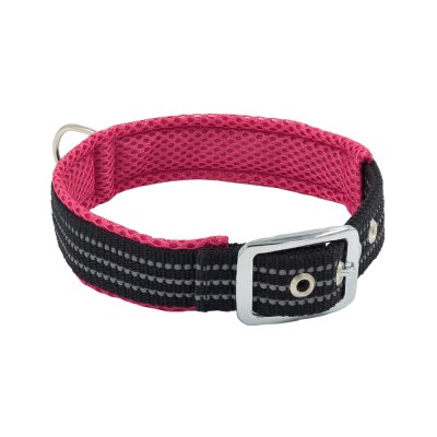 Каскад Ошейник нейлоновый с мягкой подкладкой для собак, обхват шеи 39-45 см, 25 мм, розовый