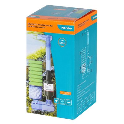 Фильтр NARIBO с помпой (открытая губка + био-наполнитель) 8,5х7х36см