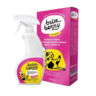 Спрей BRIZBERRY защита мест, не предназначенных для туалета кошек, 250мл