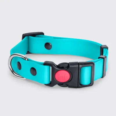 Rungo Ошейник из биотана для собак Аквамарин, обхват шеи 30-42 см, ширина 2 см, голубой