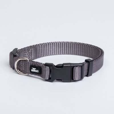 Rungo Ошейник для собак нейлоновый, обхват шеи 30-45 см, ширина 1,5 см, серый
