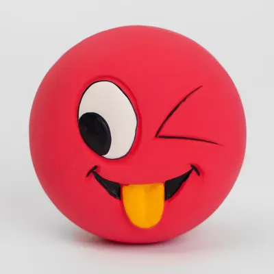 RURRI Игрушка из латекса для собак Смайлик, 5,5х3,5 см, красный