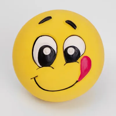 RURRI Игрушка из латекса для собак Смайлик, 5,5х3,5 см, желтый