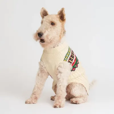 Petmax Свитер с узорами для кошек и собак, 2XL, белый