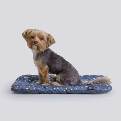 RURRI Матрас для кошек и собак мелких пород Косточки, 54х39х4 см, серый