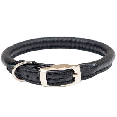 Ошейник для собак ДАРЭЛЛ 410210черн ZooM Cord кожаный круглый 5ммх18-22см