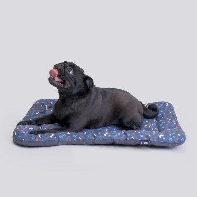 RURRI Матрас для кошек и собак мелких и средних пород Косточки, 63х47х4, серый