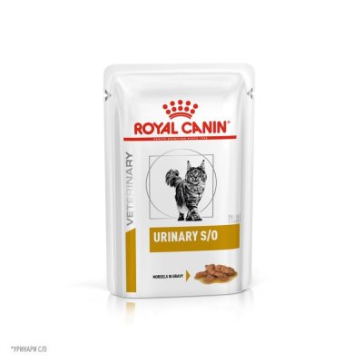 Корм для кошек ROYAL CANIN Vet Diet Urinary S/O при мочекаменной болезни, цыпленок (соус) пауч 85г