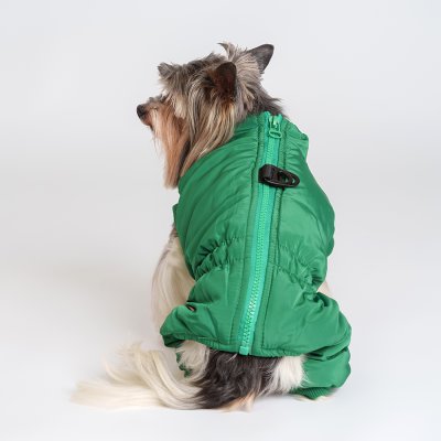 Petmax Комбинезон на замке для собак, M, зеленый