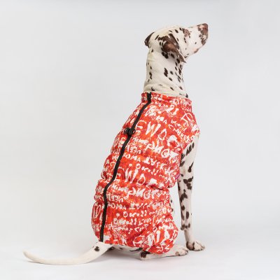 Petmax Комбинезон на замке для собак, 3XL, оранжево-белый (унисекс)