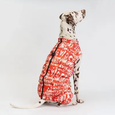 Petmax Комбинезон на замке для собак, 4XL, оранжево-белый (унисекс)