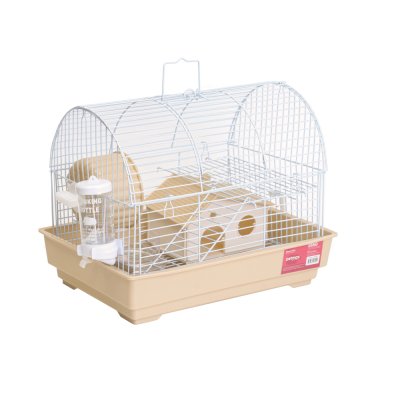Petmax Клетка с комплектом аксессуаров для мелких грызунов Gino, 34х23,5х29 см, бежевый