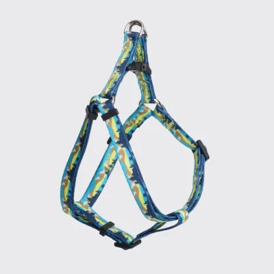 Rungo Шлейка нейлоновая для кошек и собак Step-in, объем груди 33-46,5см, ширина ремешка 1 см, горный голубой
