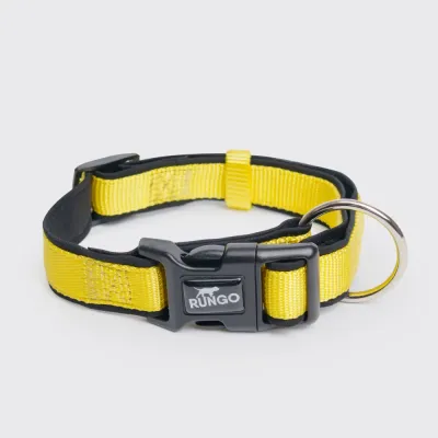 Rungo Ошейник нейлоновый для собак Soft, обхват шеи 35-53 см, ширина 2,5 см, желтый