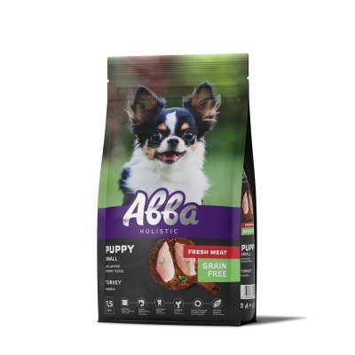 АВВА Puppy Сухой корм на основе свежего мяса для щенков мелких пород, с индейкой, 1,5 кг