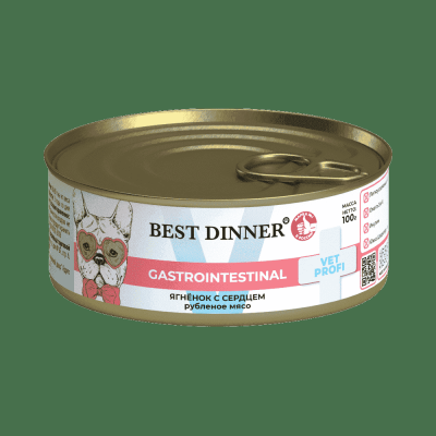 Корм для собак Best Dinner Vet Profi Exclusive Gastro Intestinal ягненок с сердцем банка 100г