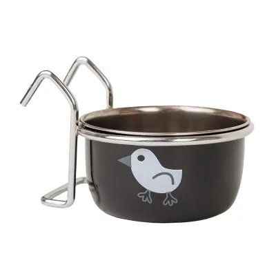 Petmax Миска металлическая с крепежом для птиц, 150 мл, цвет в ассортименте