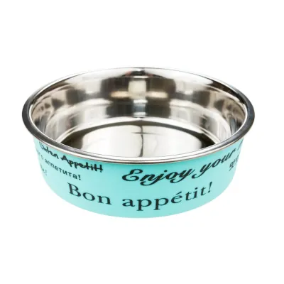 Petmax Миска металлическая для собак Bon Appetit, 700 мл, диаметр 16 см