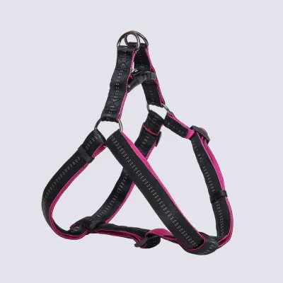 Rungo Шлейка для собак Step-in Downtown, обхват груди 80-100 см, ширина ремешка 2,5 см, черный с орхидеей