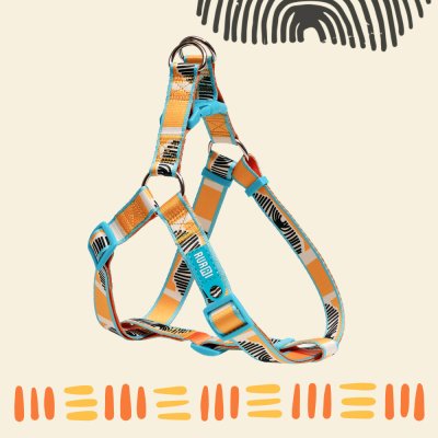 RURRI Шлейка для собак Step-in Саванна, обхват груди 63-94 см, ширина ремешка 2,5 см, оранжевый