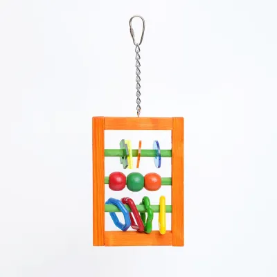 Petmax Игрушка для птиц Акриловые счеты с деревянной рамкой, 15х10 см