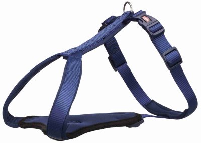 Trixie Шлейка для собак нейлоновая Premium Y-harness, XL–XXL, обхват груди 95–120 см, ширина25 мм, индиго