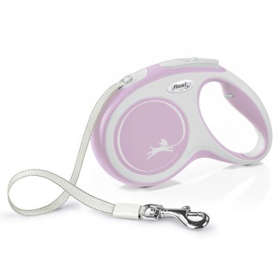 Рулетка для собак Flexi New Line Comfort M (до 25кг) лента 5м серый/розовый