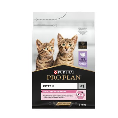 ProPlan Kitten Delicate Digestion Сухой корм для котят с чувствительным пищеварением, с индейкой, 3 кг