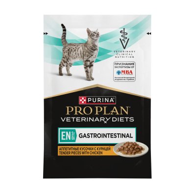 Корм для кошек Pro Plan Veterinary Diets EN ST/OX Gastrointestinal при расстр.пищ., курица пауч 85г