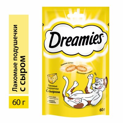 Лакомства Dreamies Лакомство для кошек Dreamies подушечки с сыром (1.68 кг)