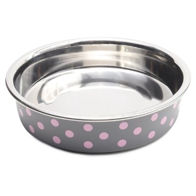 Миска для животных TRIOL металлическая на резинке "Горошек", 250мл