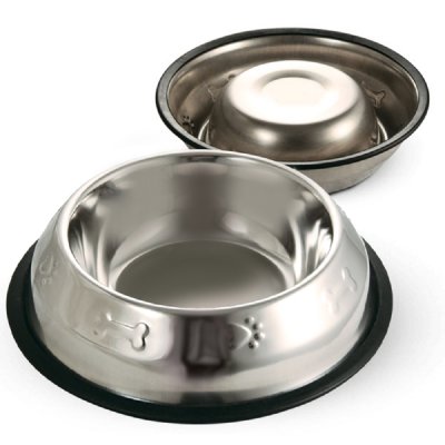 Миска для животных TRIOL металлическая на резинке с тиснением, 200мл