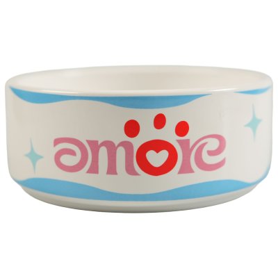 Миска для собак Mr.Kranch Чао Белла керамическая, голубая 420мл